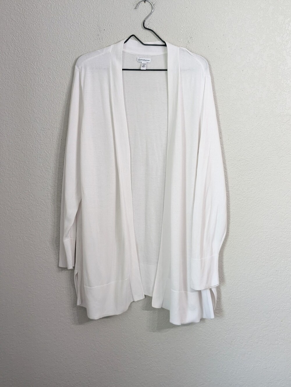 Croft & Barrow White Cotton Modal Blend Cardigan Sweater Plus Size 2X Basic
